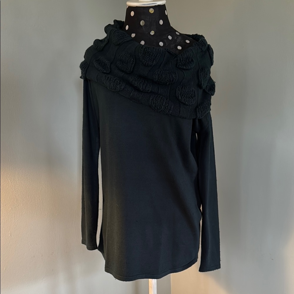 Dark Green Off-Shoulder Sweater